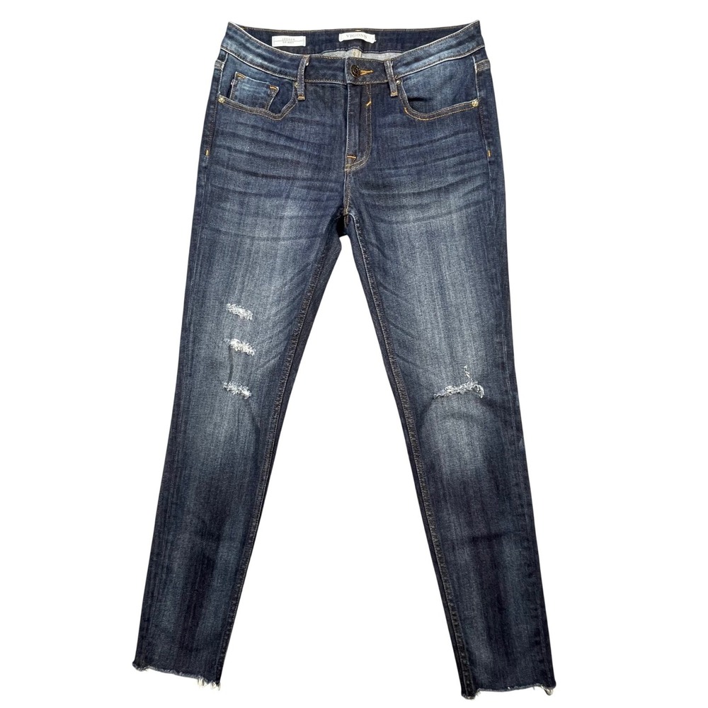 Vigoss Dark Wash Distressed Jagger Skinny Jeans Women 28